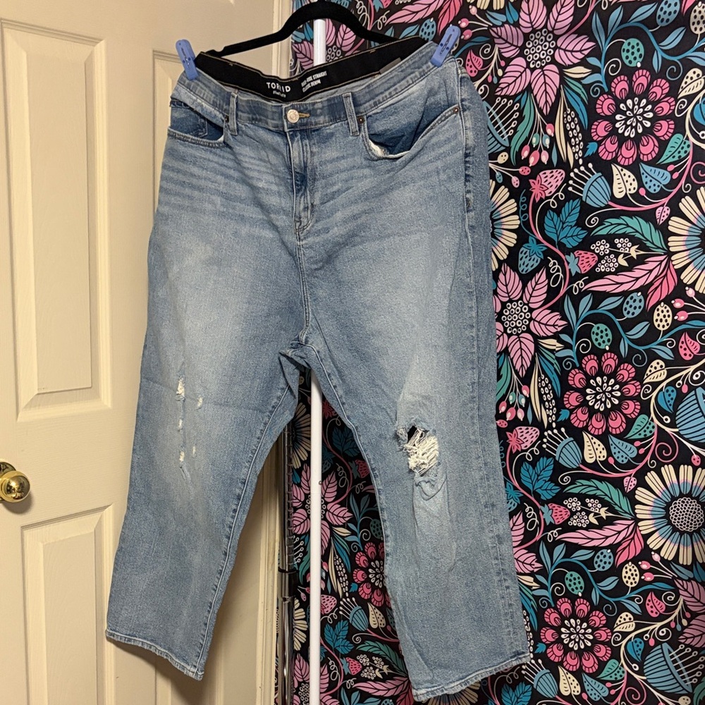 Torrid Women's Light Blue High rise Straight Leg Jeans